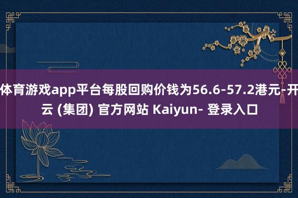 体育游戏app平台每股回购价钱为56.6-57.2港元-开云 (集团) 官方网站 Kaiyun- 登录入口