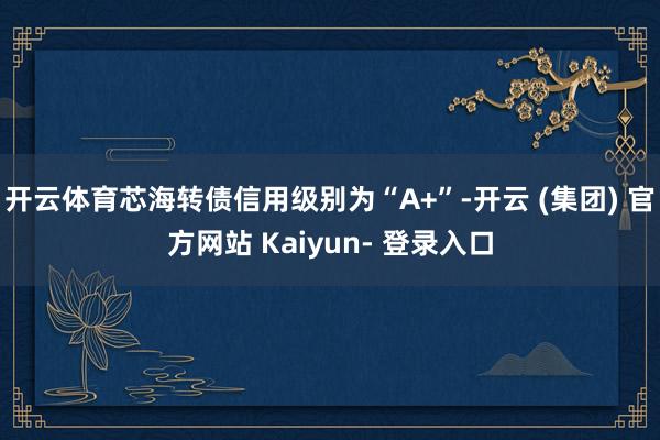 开云体育芯海转债信用级别为“A+”-开云 (集团) 官方网站 Kaiyun- 登录入口